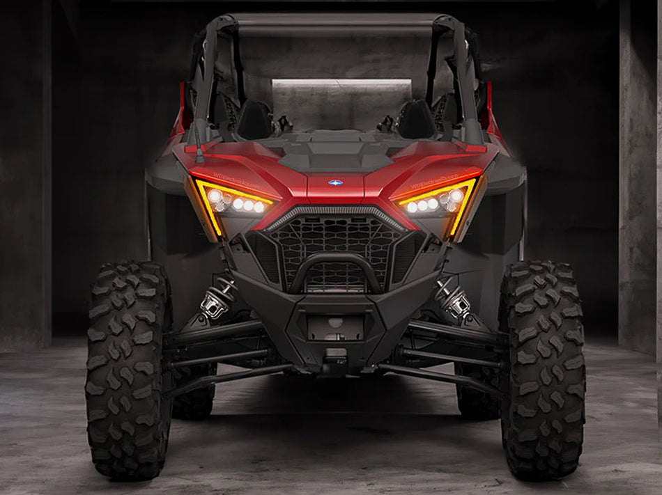 WD Electronics TSK-1925 Polaris RZR Pro replacement LED headlights with amber turn signals