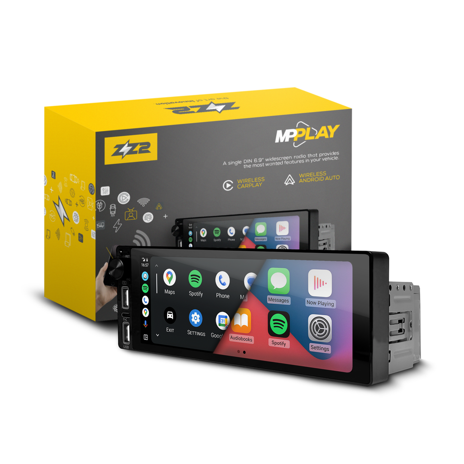 ZZ2 MPPLAY 6.9-inch single-DIN wireless CarPlay Android Auto receiver