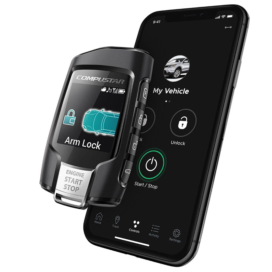 Compustar Q9 remote with DroneMobile smartphone control