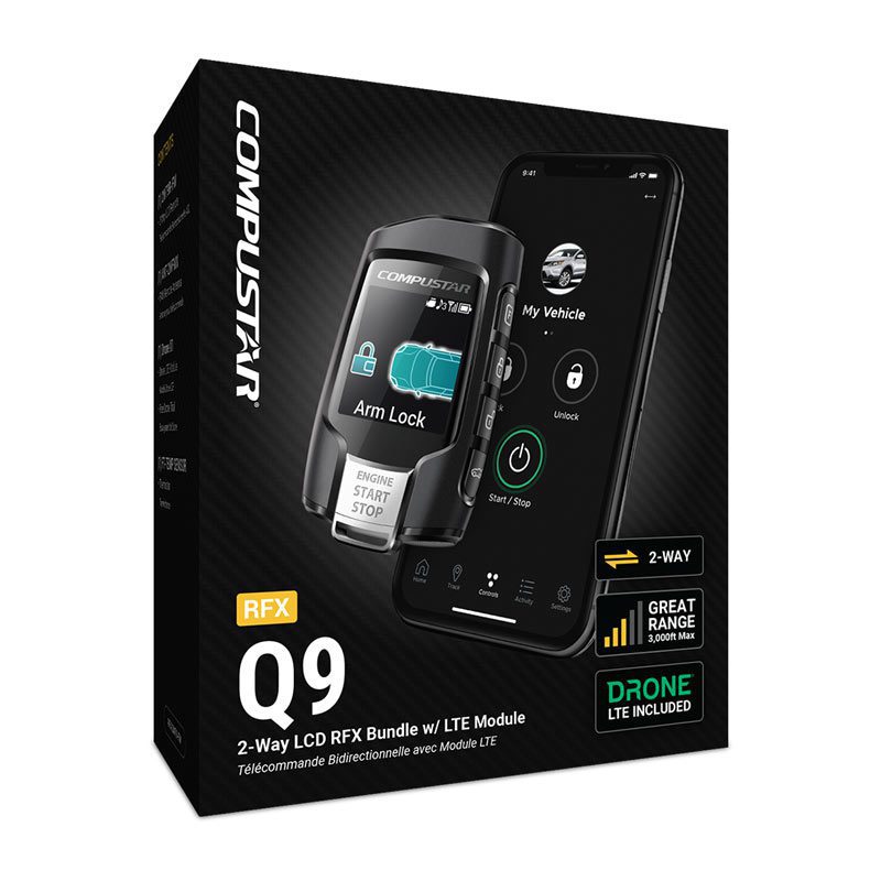Compustar RFX-2WQ9-FM complete Q9 remote and DroneMobile LTE kit