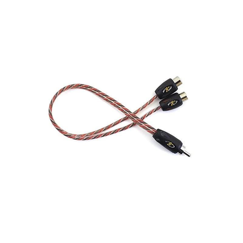 Stinger SI42YF 2-Channel RCA Y-Adapter Cable (2 Female to 1 Male)