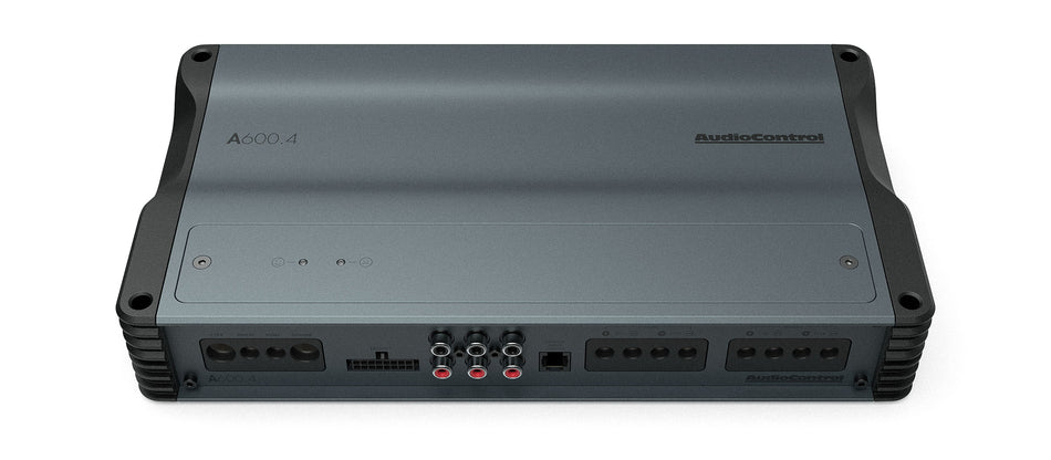 AudioControl A600.4 four-channel amplifier angled view