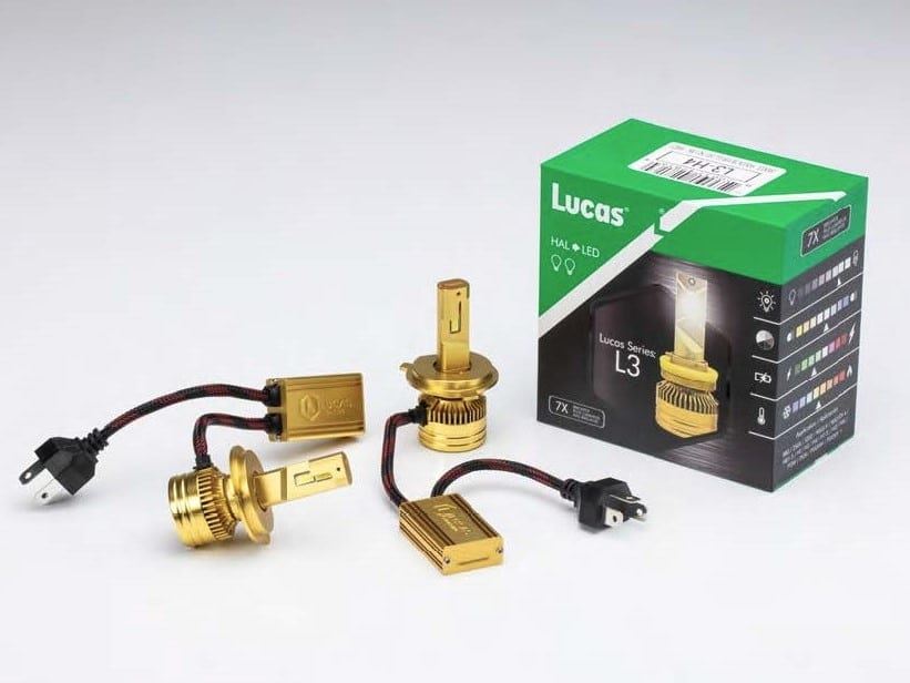 Lucas Lighting L3-9007 Halogen Replacement Bulb White LED 16K Lumens IP67 Rated Dual Output Pair