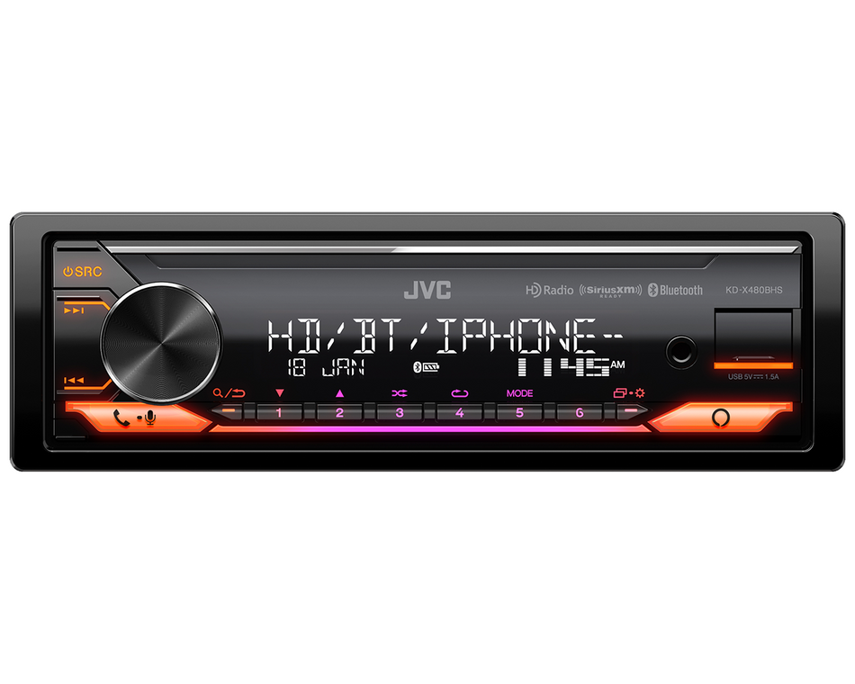JVC KD-X480BHS Digital Media Receiver Single-DIN Built-in Amazon Alexa/Bluetooth