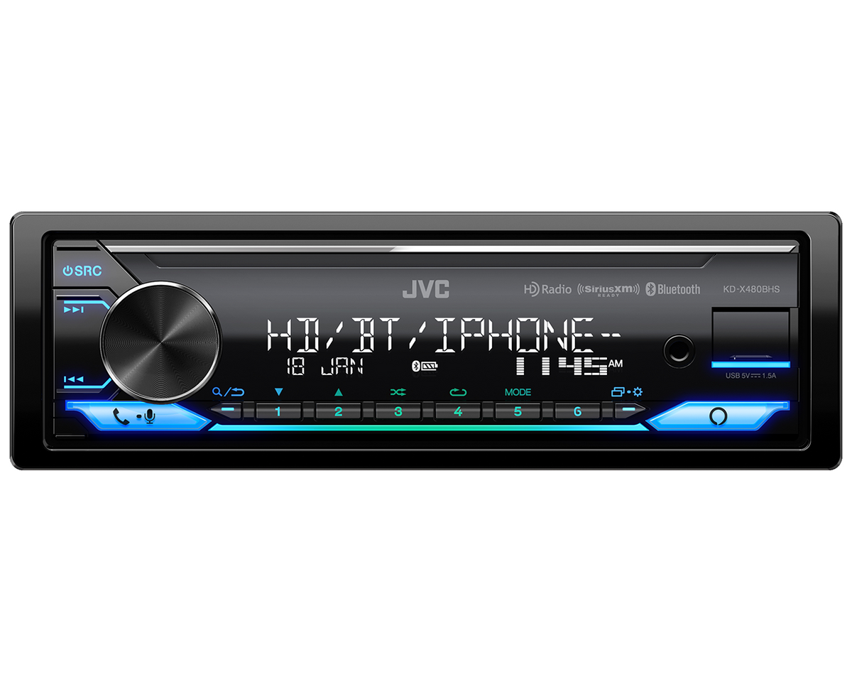 JVC KD-X480BHS Digital Media Receiver Single-DIN Built-in Amazon Alexa/Bluetooth