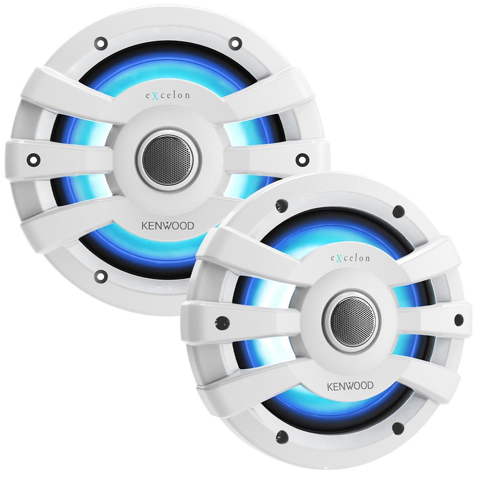 Kenwood XM77WL 7.7" 2-Way Marine Coaxial Speaker with RGB LED 100W RMS Power