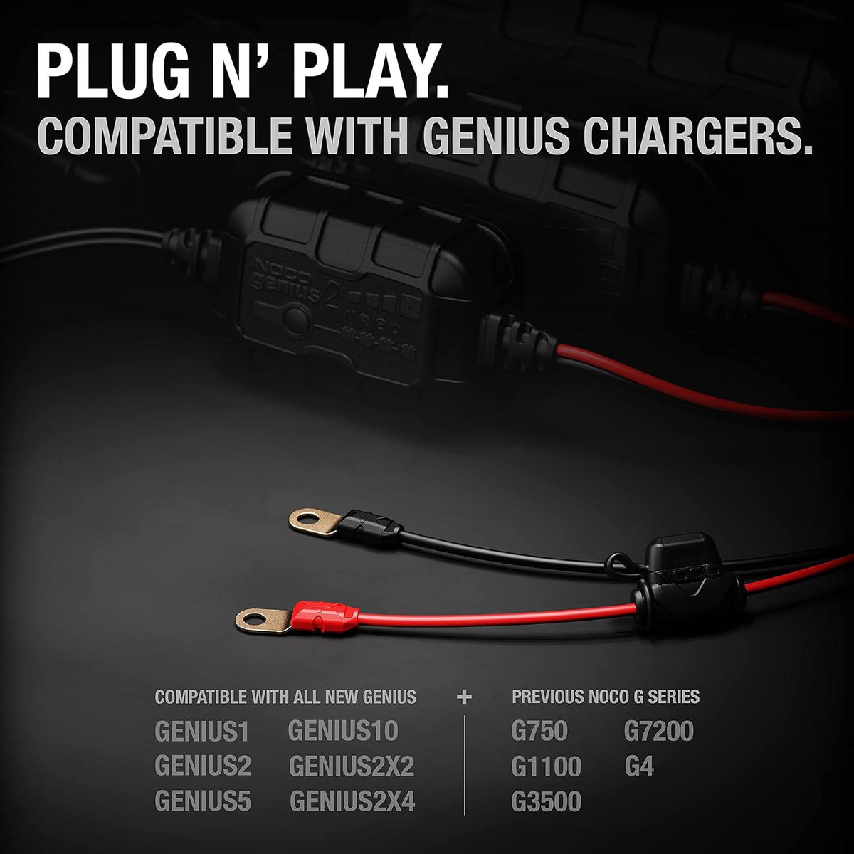 NOCO GC002 Eyelet Terminal Connector|NOCO GC002 X-Connect M6 Eyelet Terminal Connector 18.5" Cable with 20-Amp Fuse
