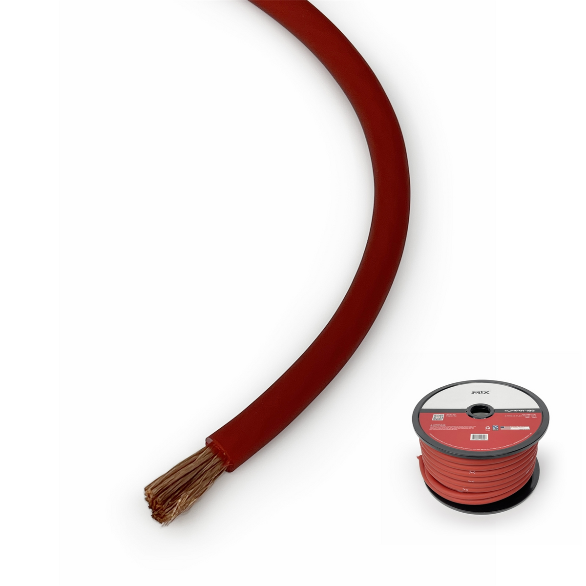 MTX TLPW4R-100 ThunderLink 4 AWG OFC Power Cable 100ft Hi-Flex Red Wire