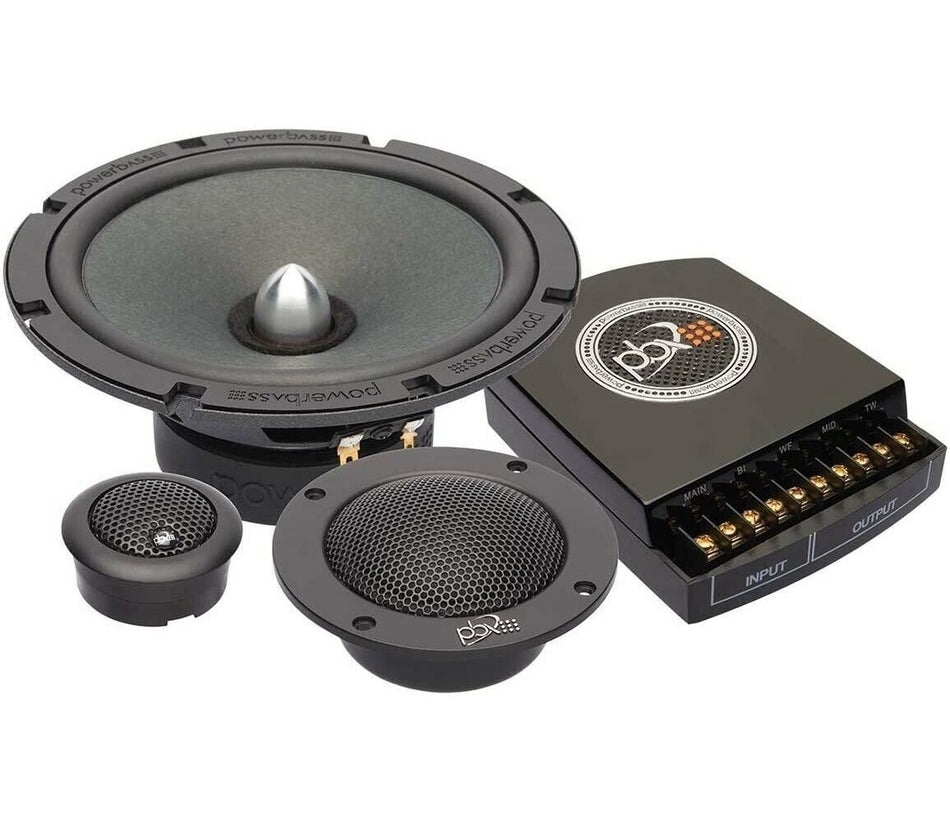 PowerBass 2XL-63.3C 6.5 Inch Component 3 Way Speaker Kit with Billet Aluminum