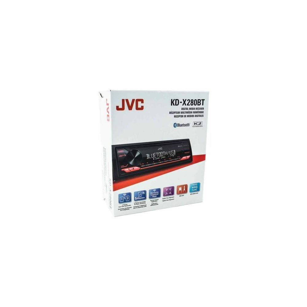 JVC KD-X280BT Digital Media Receiver Single-DIN Bluetooth AM/FM Tuner & Dual USB
