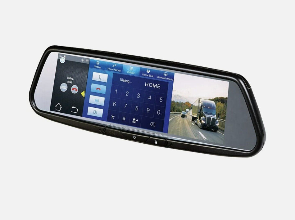 Audiovox RVM740SM 7.8 Inch Smart Mirror with Built In Bluetooth and Dash Cam DVR