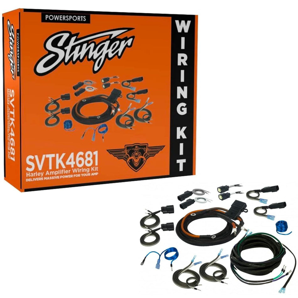 Stinger SVTK4681 2/4 Channel Universal Amp Wiring Kit Compatible with Harley 1998 +