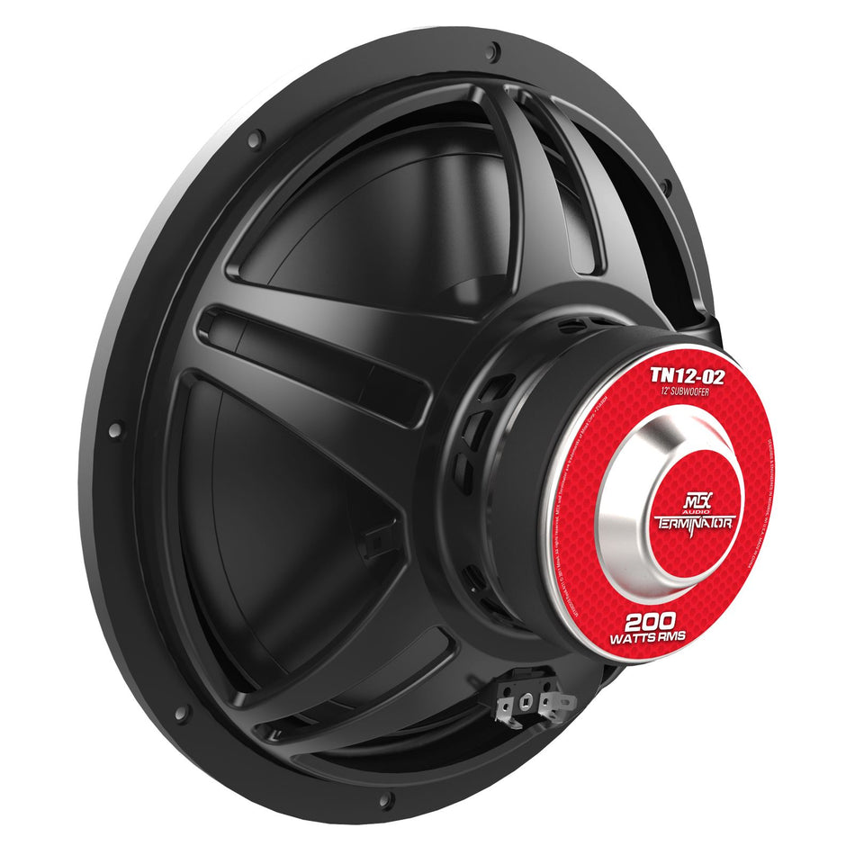 MTX TN12-02 Terminator 12 Inch 400 Watts Single 2 Ohm Round Car Sub Subwoofer