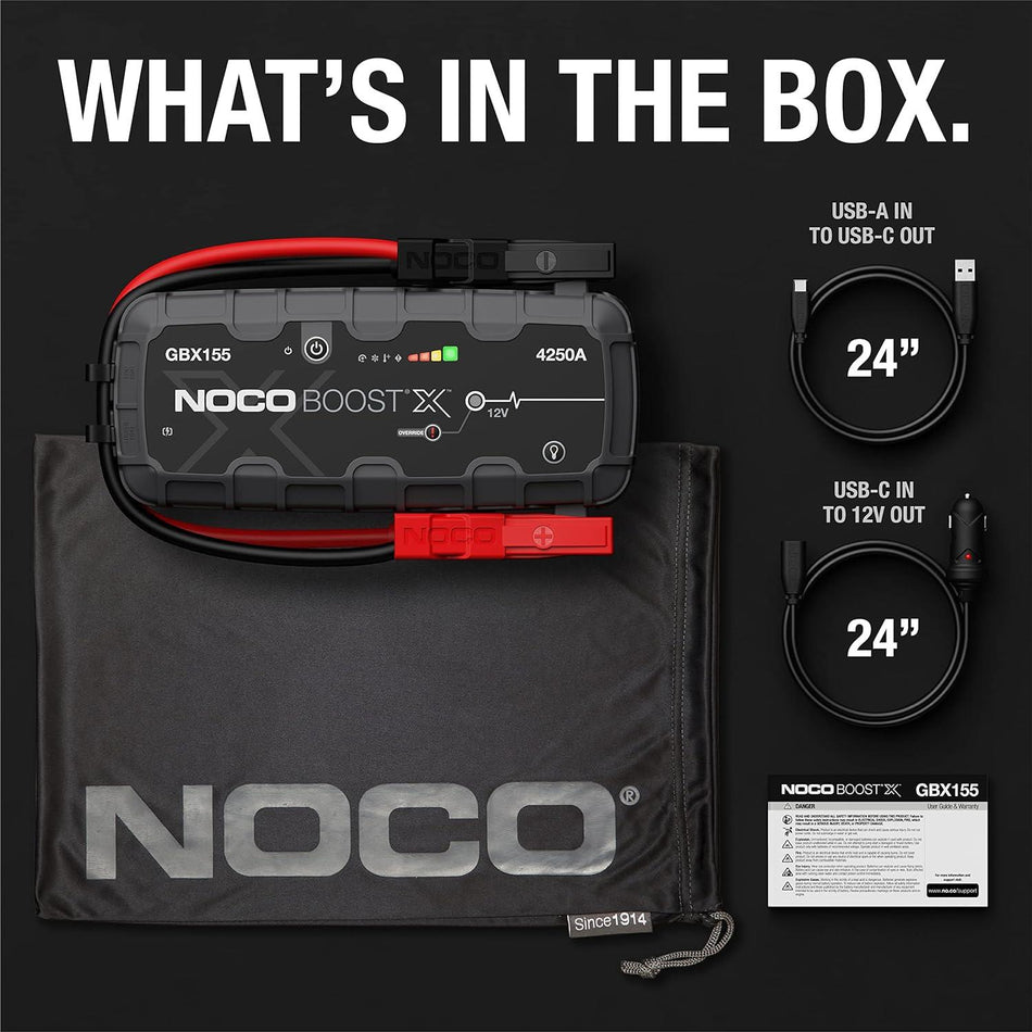 NOCO GBX155 Boost X 12V 4250A Jump Starter|NOCO GBX155 Boost X 4250Amp UltraSafe Jump Starter 12V Lithium Battery Booster Pack