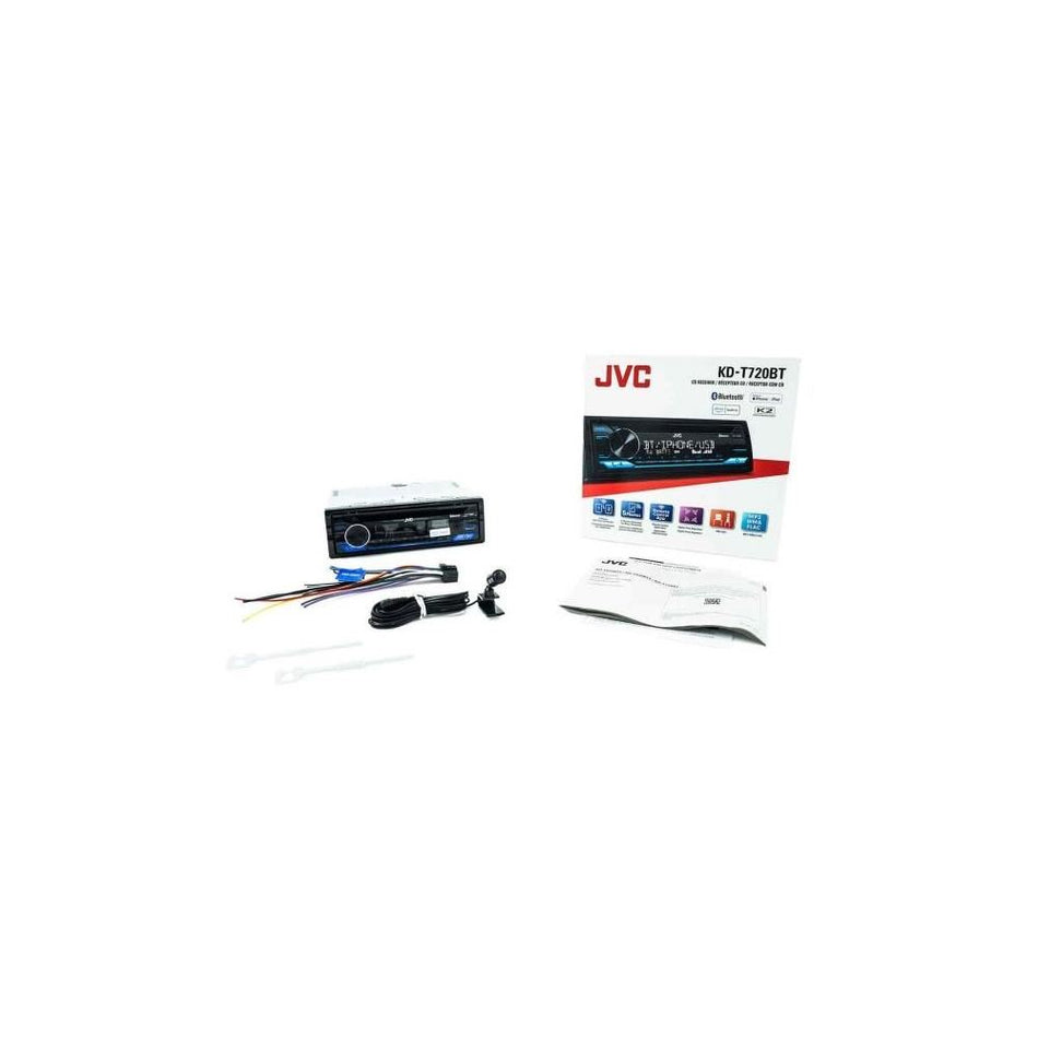JVC KD-T720BT CD Receiver Single-DIN Built-in Amazon Alexa/Bluetooth/Dual USB