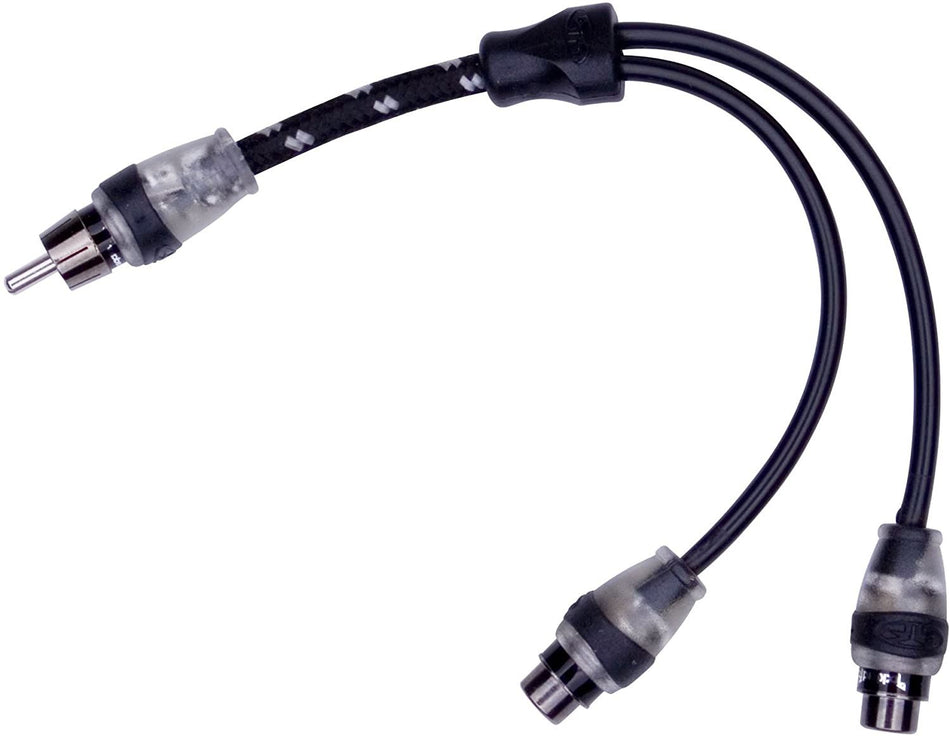 Rockford Fosgate RFITY-1M Premium Twisted Pair RCA Y-Adapter Cable 1 Male to 2 Female
