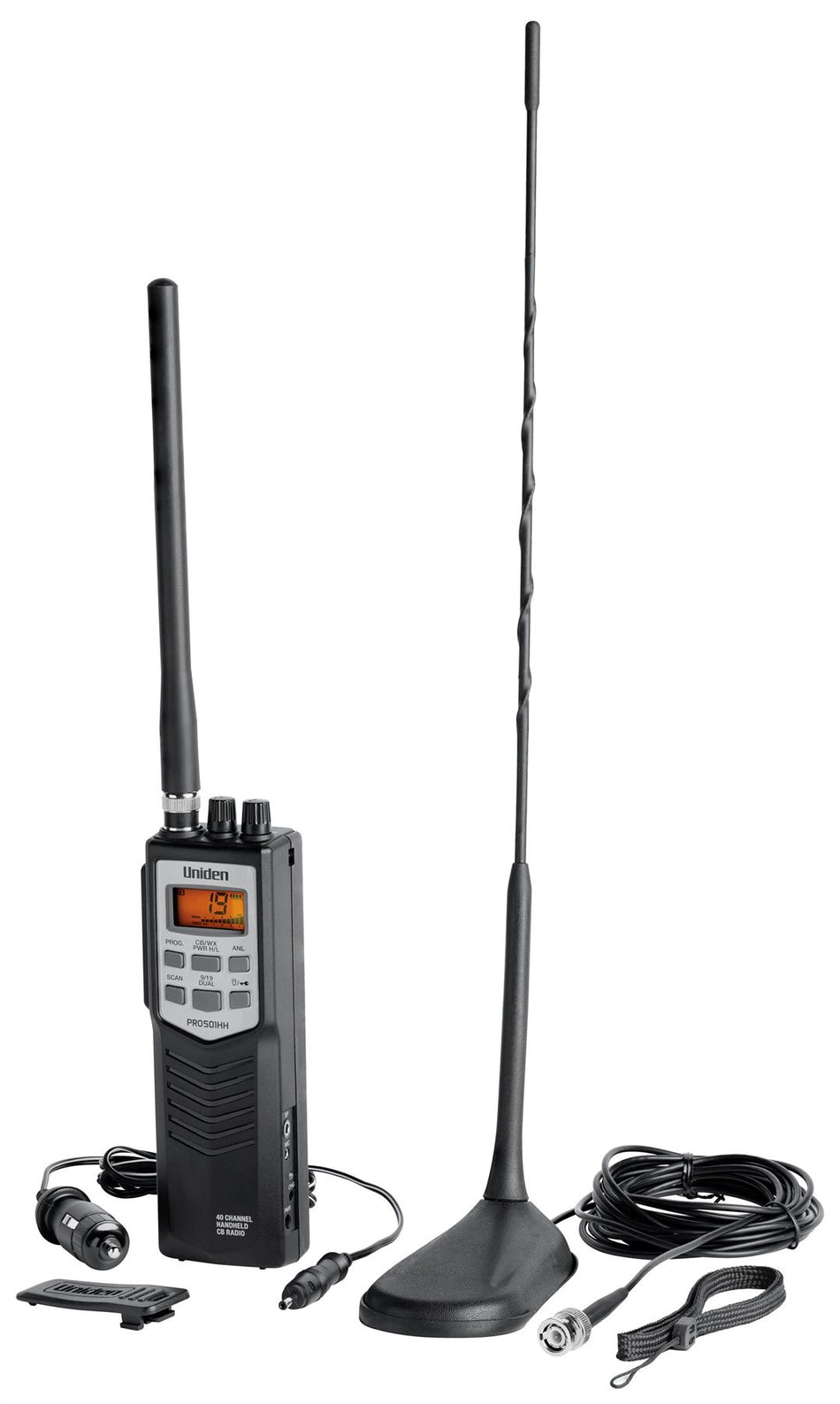 Uniden PRO501TK Pro-Series 40 Channel Handheld CB Radio with NOAA Weather and Magnetic Mount Antenna