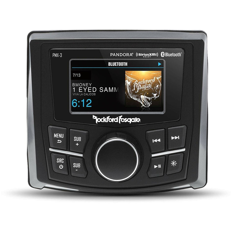 Rockford Fosgate PMX-3 Compact Digital Media Receiver with 2.7 Inch Display