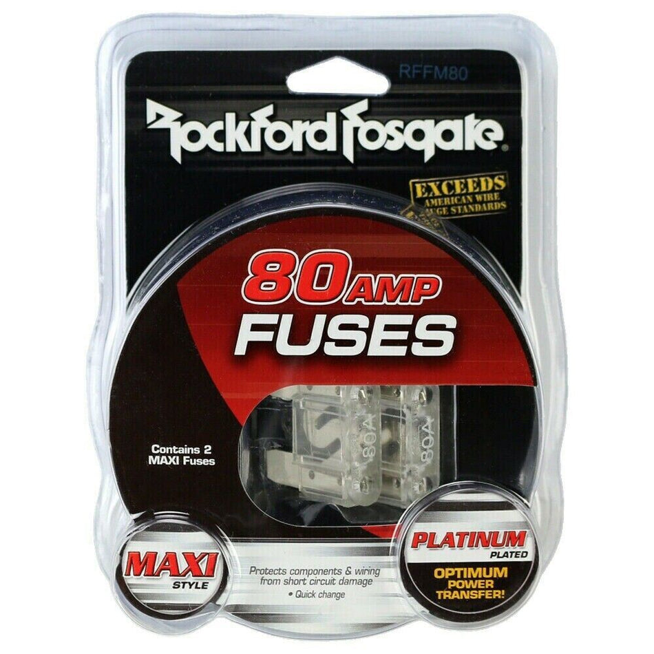 Rockford Fosgate RFFM80 80 Amp Maxi Fuse Two Pack Platinum Finish