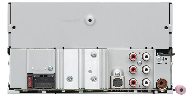 Kenwood DPX305MBT rear connections; manufacturer model image