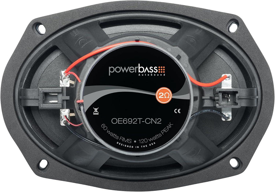 PowerBass OE692T-CN2 6x9" Thin-Mount Coaxial Speaker System 120W Peak 60W RMS