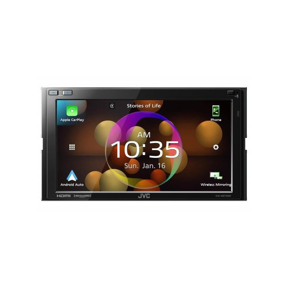 JVC KW-M875BW 6.8" Multimedia Receiver Double-DIN Wireless Apple CarPlay & Wi-Fi