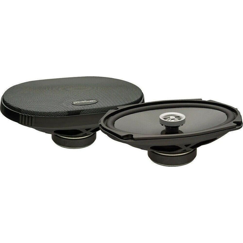 PowerBass OE-692T 6 X 9 Inch 2 Ohm OEM Replacement Shallow Mount Coaxial Speakers Pair