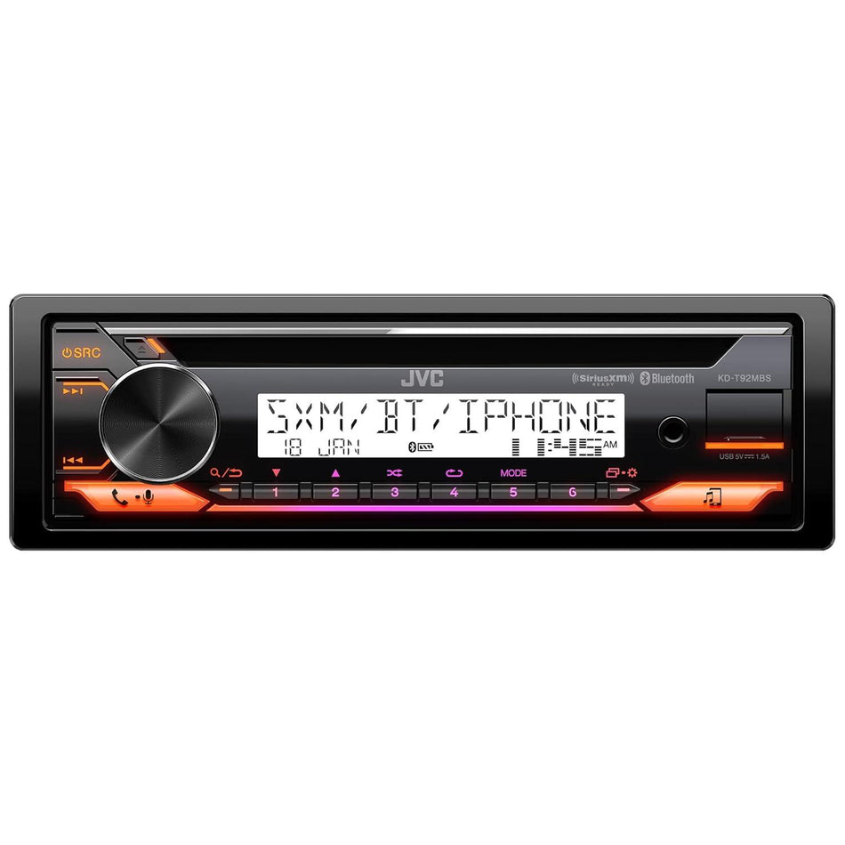 JVC KD-T92MBS Marine CD Receiver 1-DIN with Bluetooth Amazon Alexa & USB Input