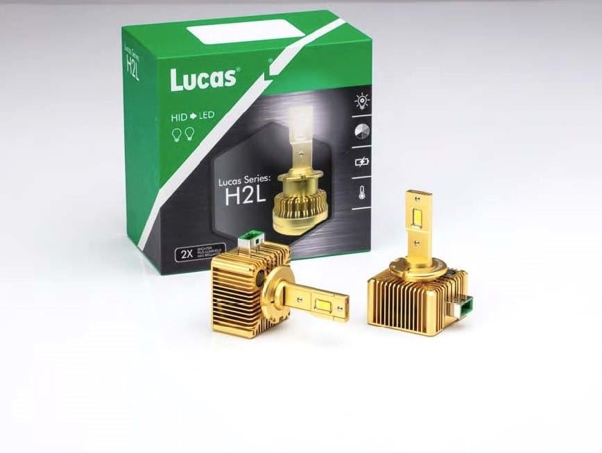 Lucas Lighting H2L-D2S Headlight Bulbs HID to LED 12K Lumens Output Per Pair Complete Replacement Kit