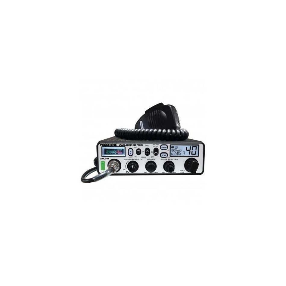 President Walker III FCC 40 Channels AM/FM CB Radio with USB Charging Socket