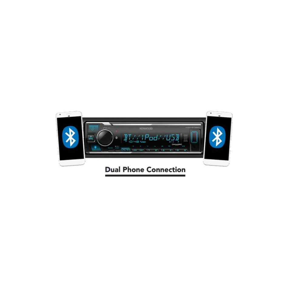 Kenwood KMM-BT332U Digital Media Receiver Head Unit (Does Not Play Discs) w/ Amazon Alexa