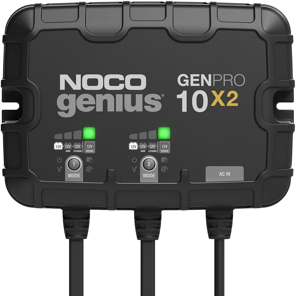 NOCO GENPRO10X2 2-Banks Battery Charger 20-Amp Fully Automatic Battery Maintainer & Desulfator