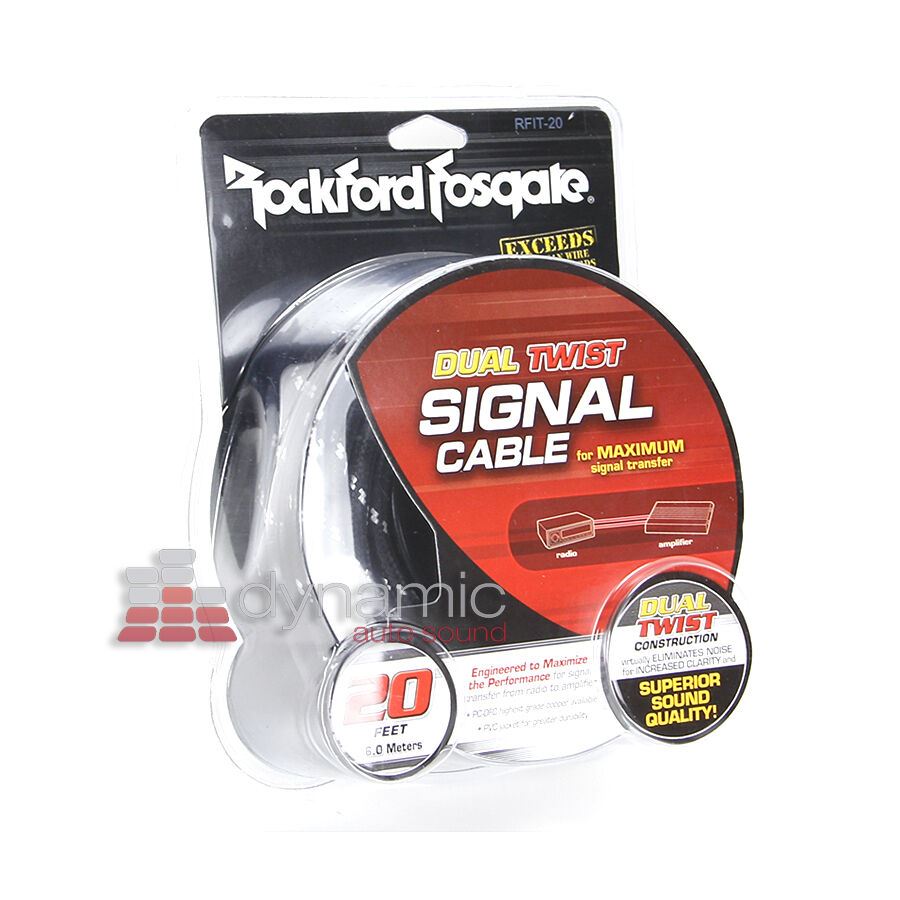 Rockford Fosgate RFIT-20 Premium Dual Twist Signal Cable 20 Feet RFI EMI