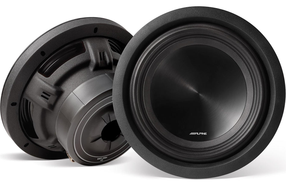 Alpine SWT-10S4 10" Shallow Subwoofer 4-Ohm Voice Coil 1000W Peak 350W RMS