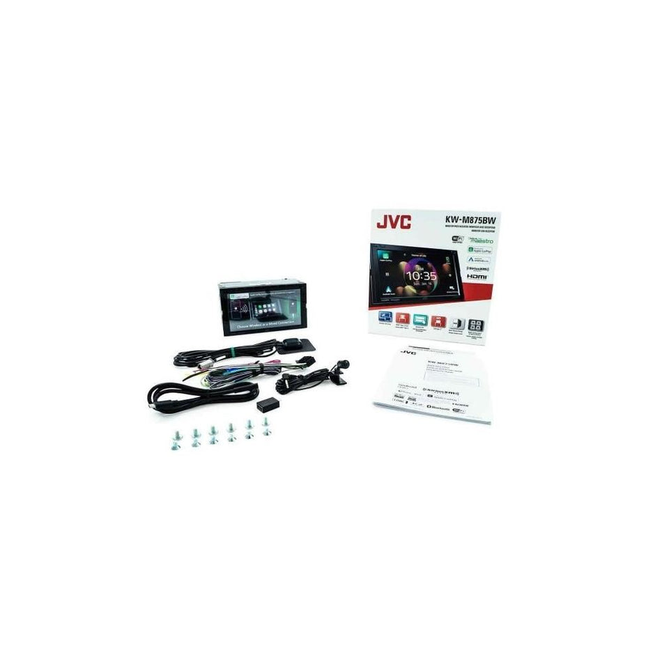 JVC KW-M875BW 6.8" Multimedia Receiver Double-DIN Wireless Apple CarPlay & Wi-Fi