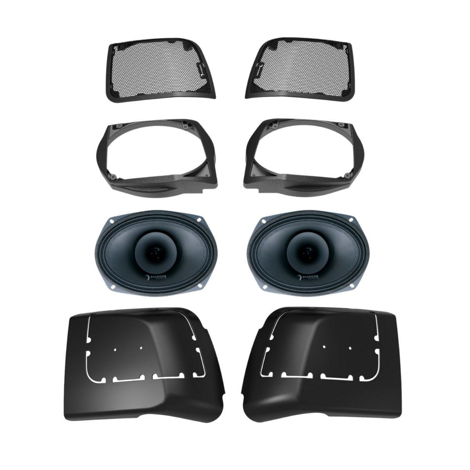 Diamond Audio MSMP694LK 6"x9" Speaker with Cut In Lid Kit For Harley 2014-Up