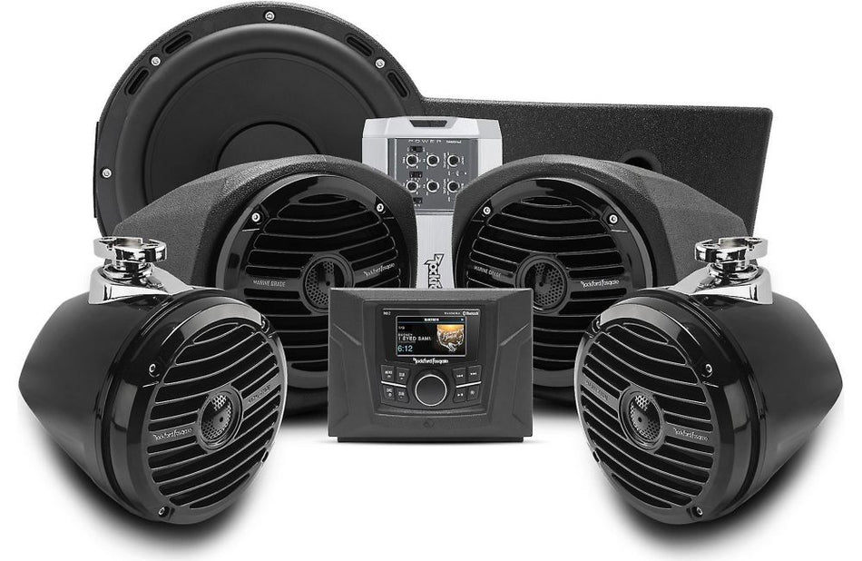 Rockford Fosgate GNRL-STAGE4 Stereo Subwoofer Front Lower Rear Speaker Kit 400 W