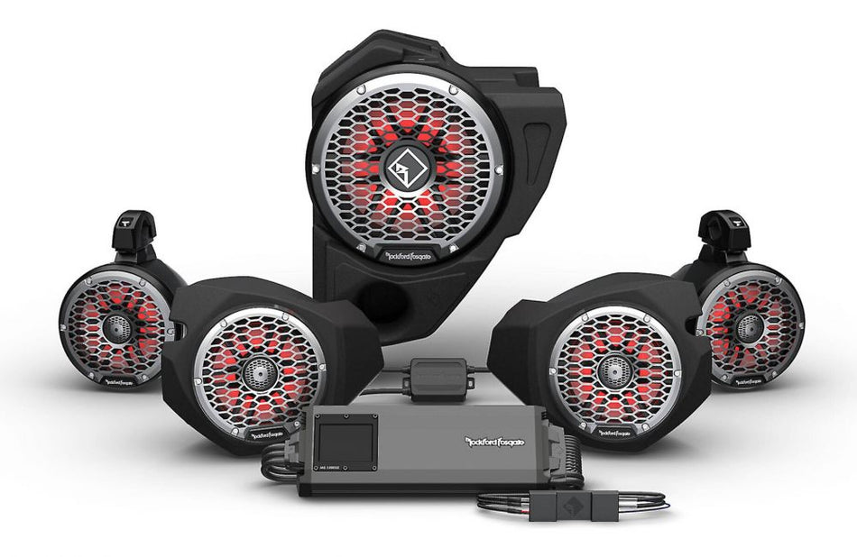 Rockford Fosgate RZR14RC-STG5 Stereo System Kit RGB LED Lights Compatible with Polaris