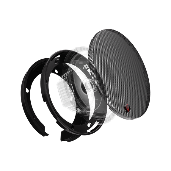 GF-675 flush mount grille shown with compatible speaker