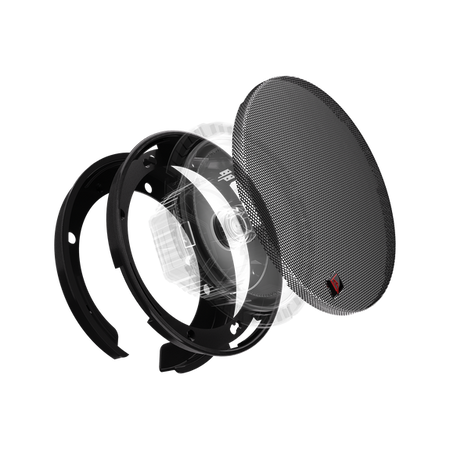GF-675 flush mount grille shown with compatible speaker