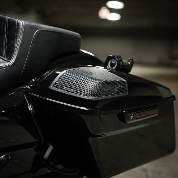 Rockford Fosgate HD14BL69 saddlebag grille installation detail