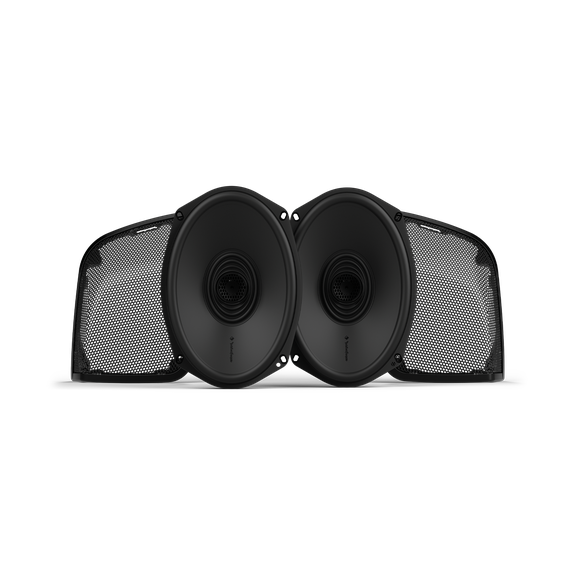 Rockford Fosgate HD14BL69 TMS24-69 speakers and saddlebag grilles