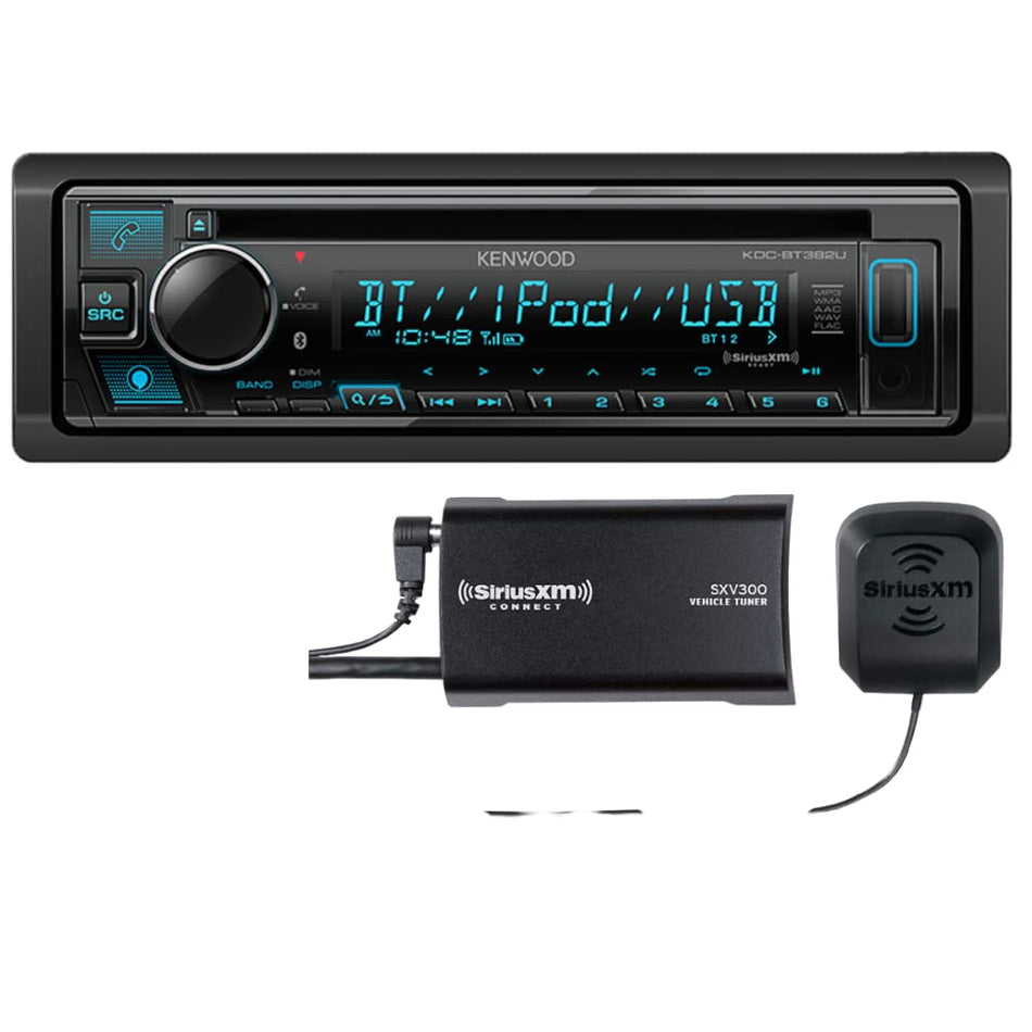 Kenwood KDCBT382-SXM complete bundle
