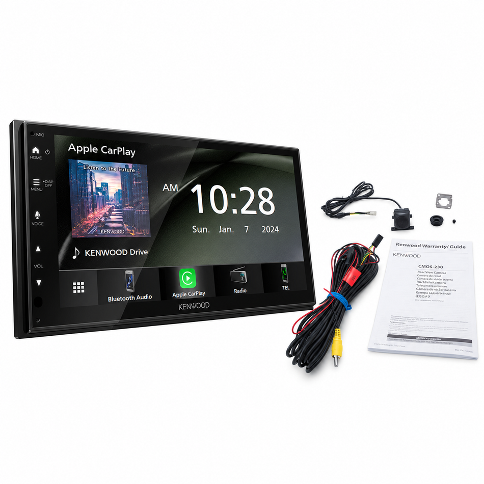 Kenwood DMX5710S car stereo with complete CMOS-230LP1 backup camera kit