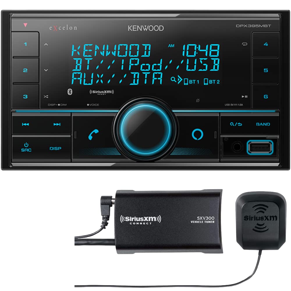 Kenwood DPX395MBT receiver and SiriusXM tuner package