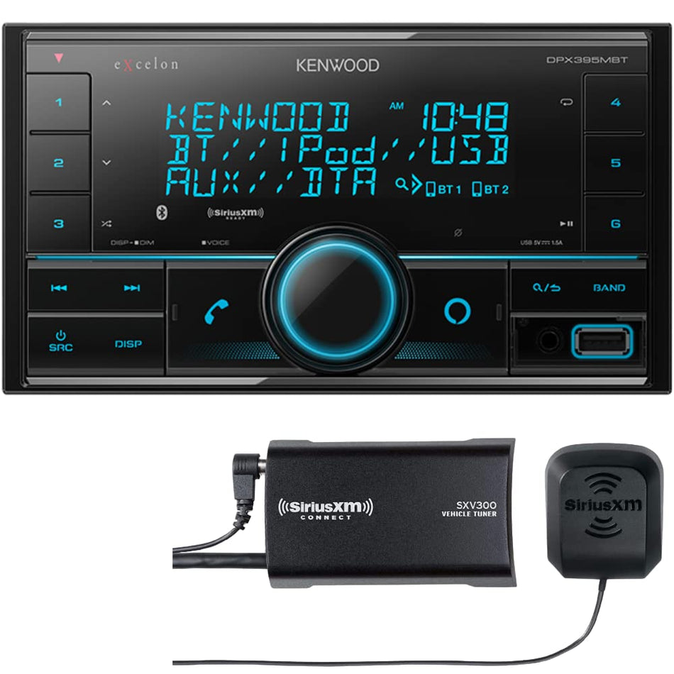Kenwood DPX395MBT receiver and SiriusXM tuner package