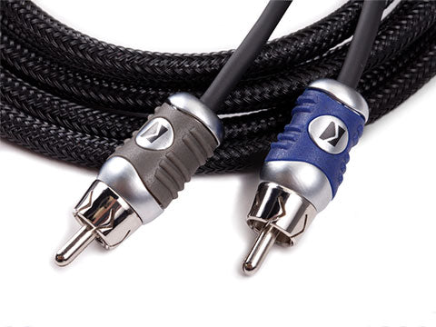 Kicker 46QI44 Q-Series RCA interconnect K-Grip connector detail