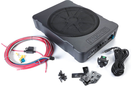 Kicker 51HS10 Hideaway powered subwoofer side view