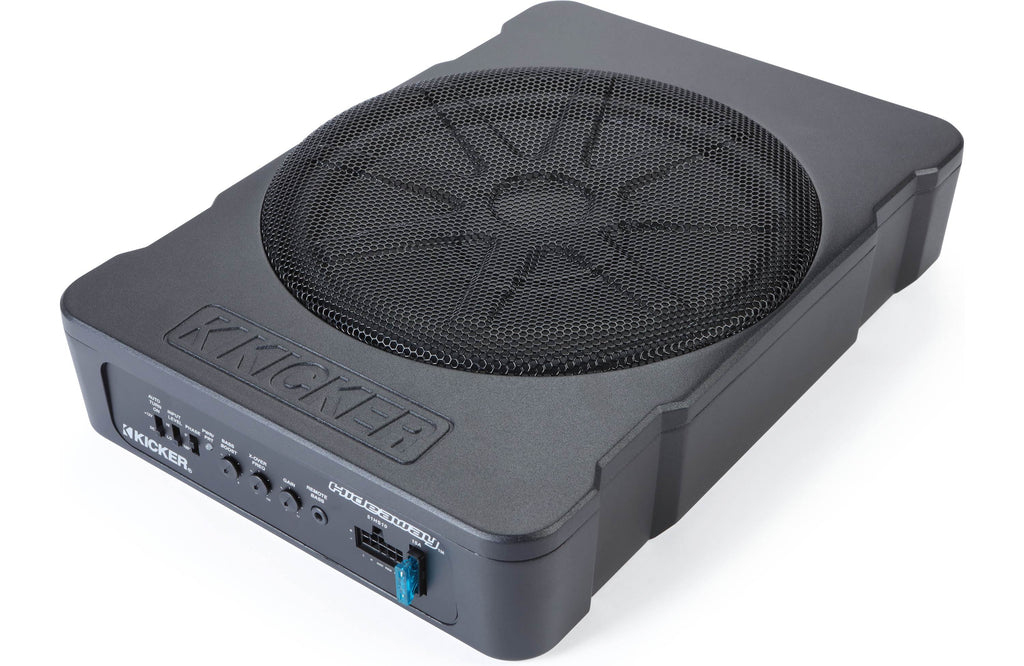 Kicker 51HS10 Hideaway powered subwoofer included accessories