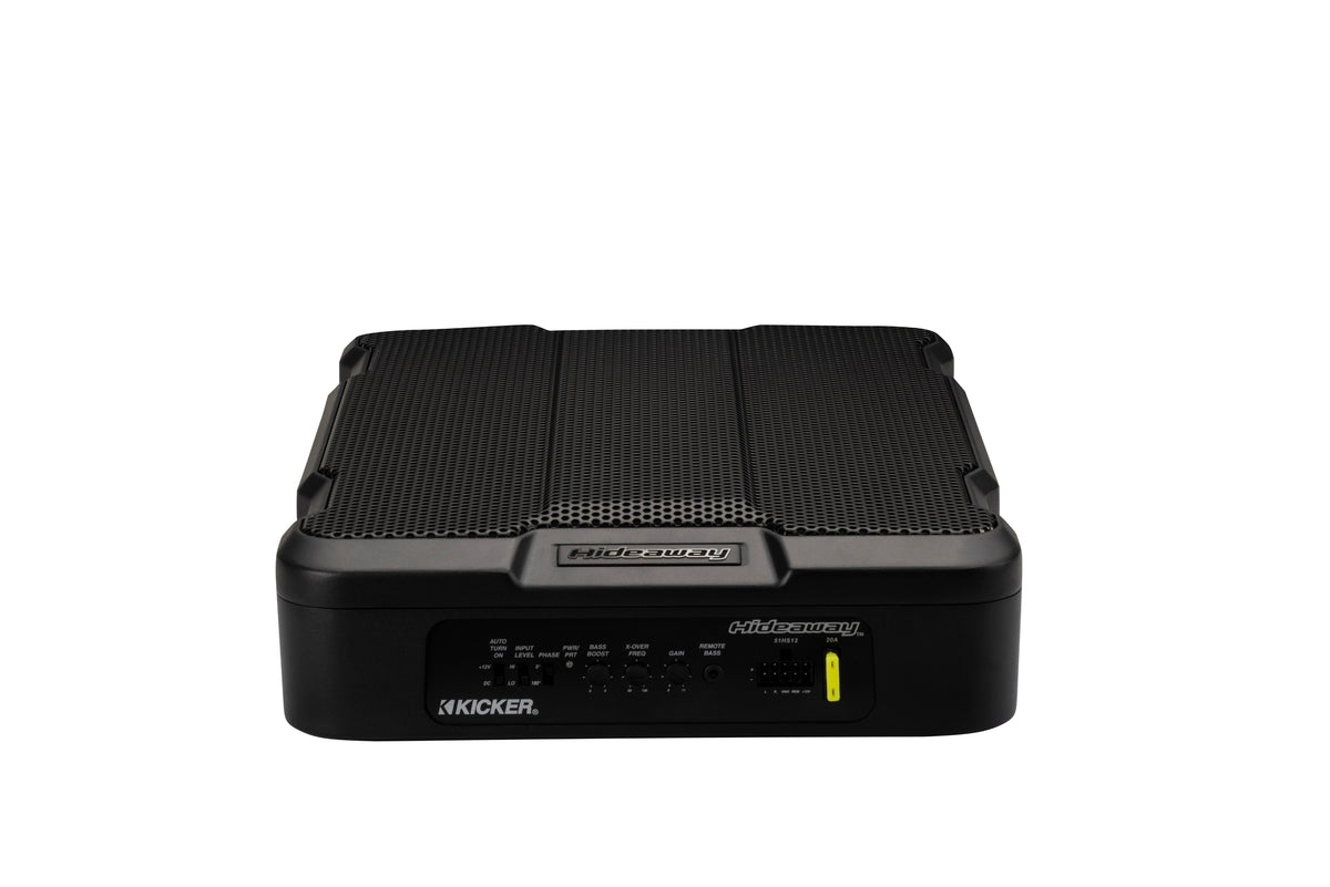Kicker 51HS12 Hideaway powered subwoofer side view